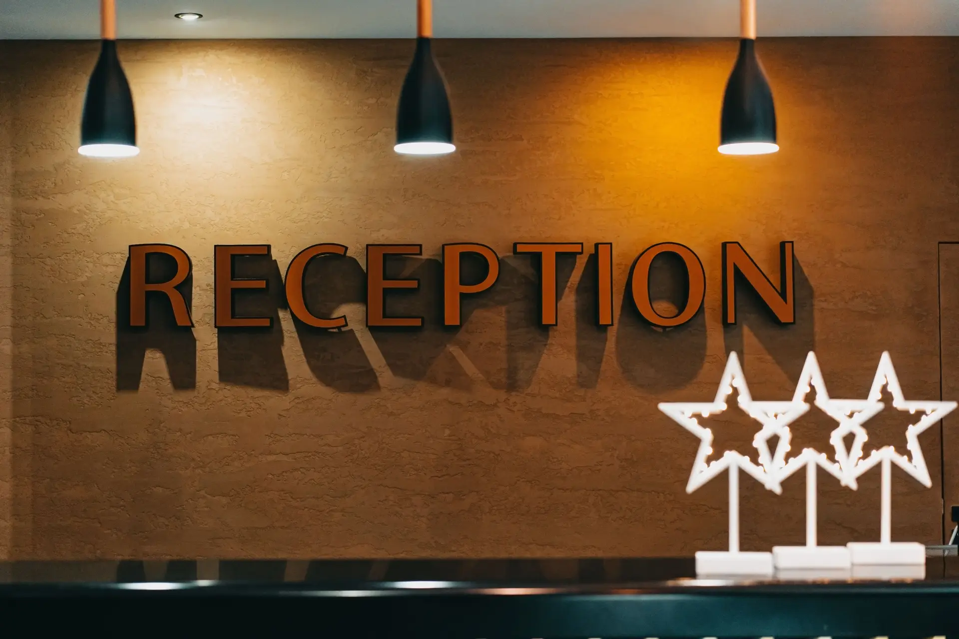 Elegant hotel reception area